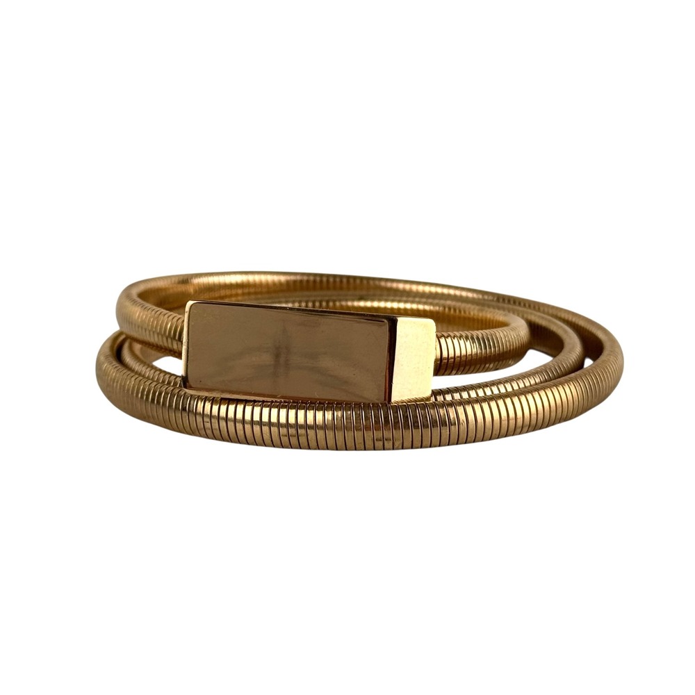 Gold Metal Accordion Skinny Belt Womens Stretchy Glam‎ Evening Dressy